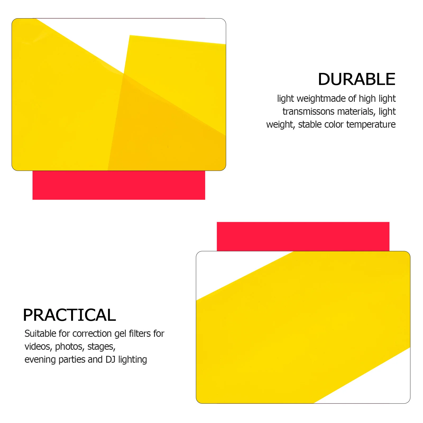 

Sunset Effect Pet Color Filter Film Easy Cut Reusable for Photography Video Stage Lighting Color Correction Overlay