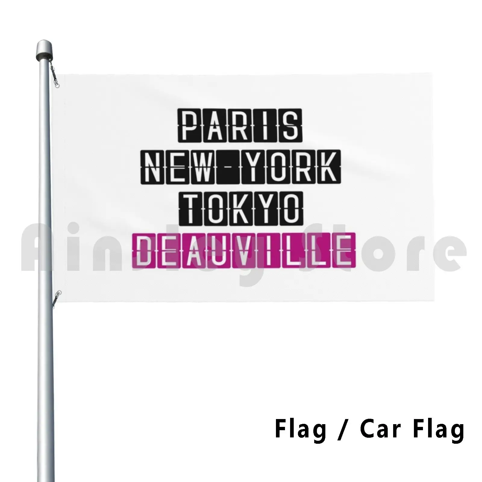¡Vestimiento de clases mundial! Bandera de decoración al aire libre, tablero de bandera de coche para Deauville Deauville Calvados Beach Sea Chabada