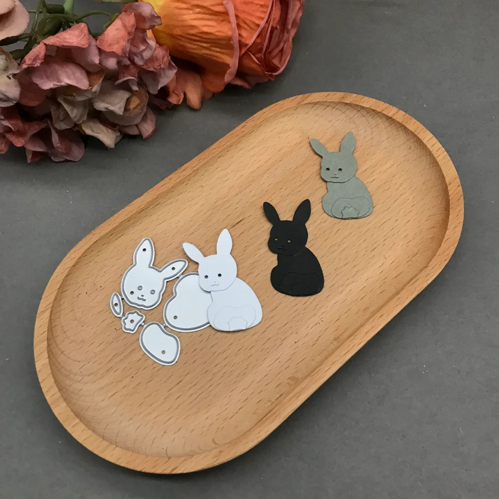 

1 шт. металлическая вырубная форма для резки бумаги, трафарет для скрапбукинга с изображением Пасхального кролика, нож для вырезания, шаблон для творчества