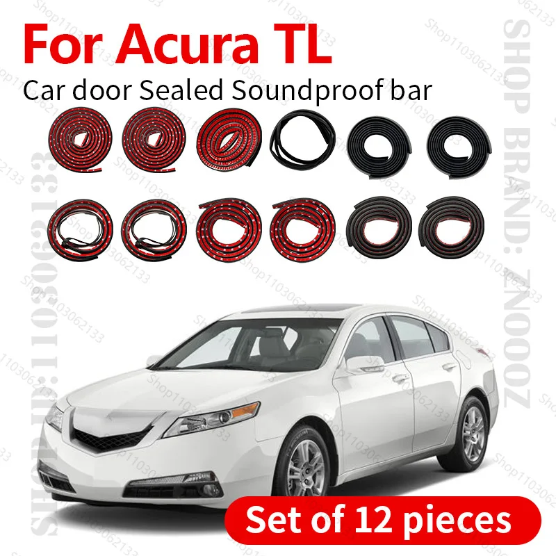 

For 2015-2025 Acura TL UA6 Car Door Seal Strip Rubber Double Layer Sealing Protector Soundproof Dustproof Seal Strip 12PCS Set