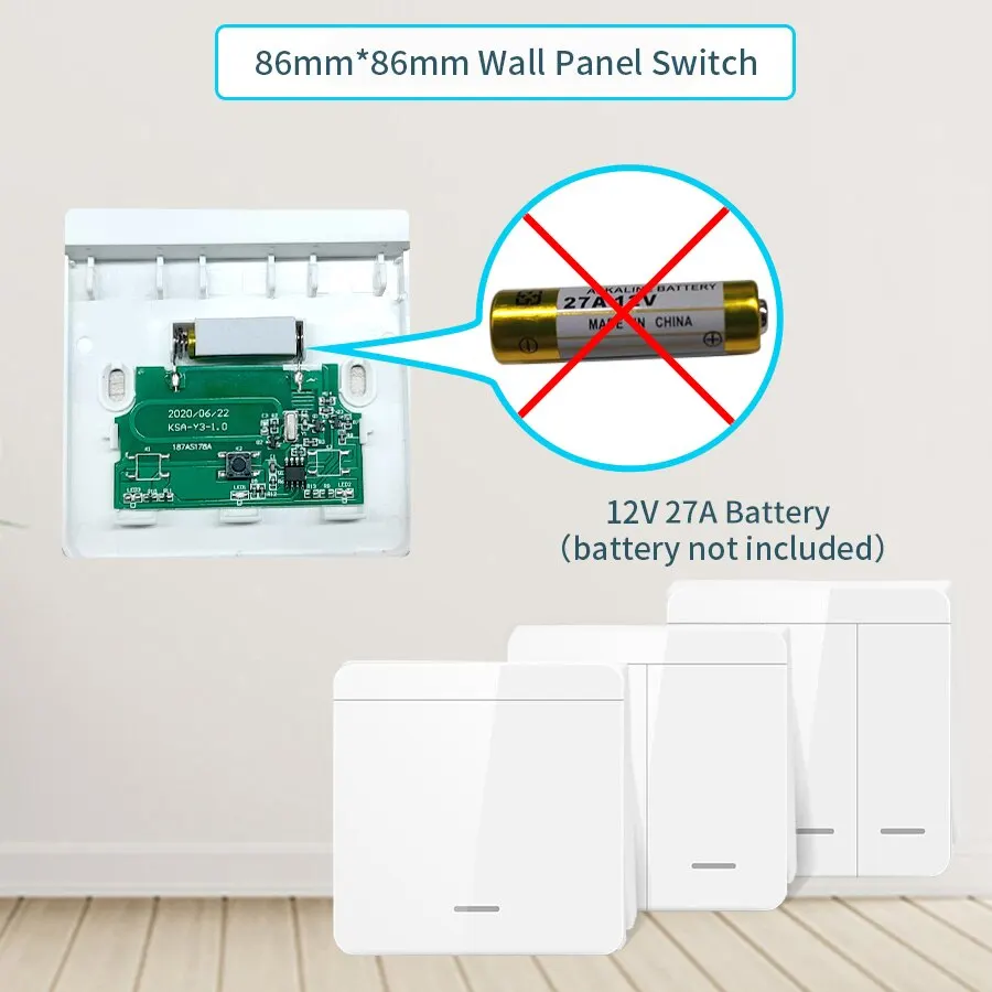 Smart Switch Lighting RF 433Mhz Wireless Switche 10A 86 Wall Panel Smart Home Remote Control 110V 220V Receiver for LED Lamp Fan