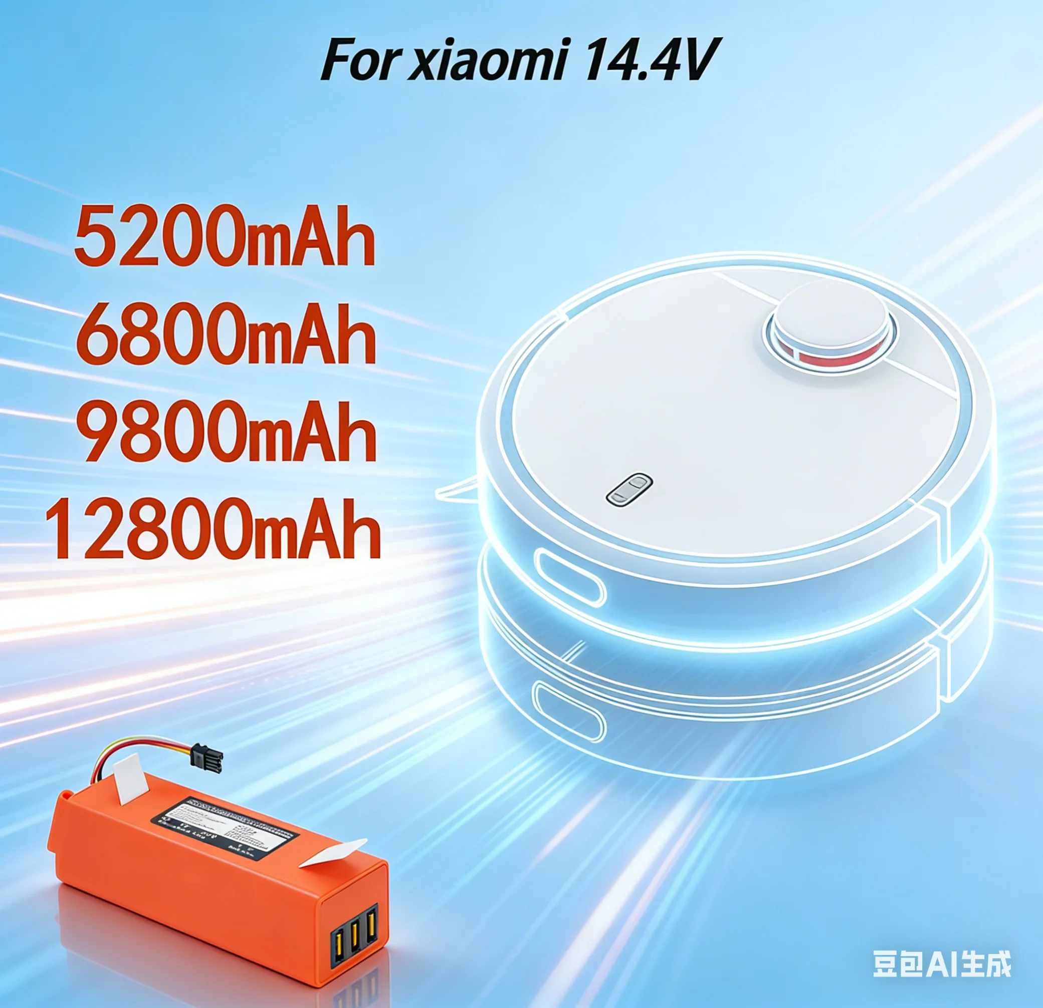 100% Original BRR-2P4S-5200S Robotic Vacuum Cleaner Replacement Battery For Xiaomi Roborock S55 S60 S65 S50 S51 S5 MAX S6 Parts