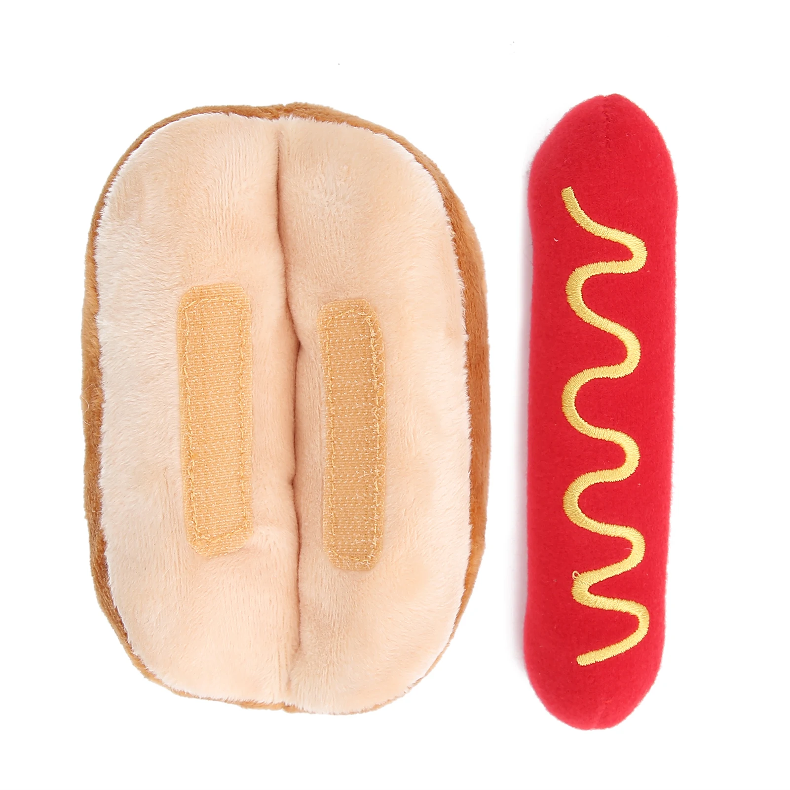 Soft Plush Dog Toy Hot Dog Shape Detachable Sound Exquisite Doll Toys for Cats Dogs