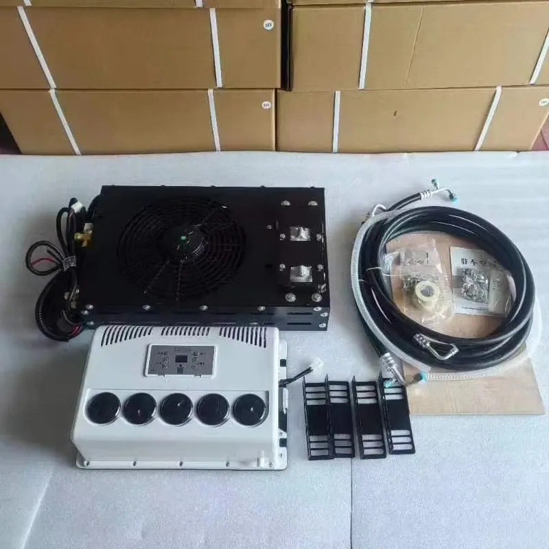 High Quality 12V Split Parking Air Conditioner for Truck & RV Mobile AC with R-134A Refrigerant & Cooling Compressor Fan