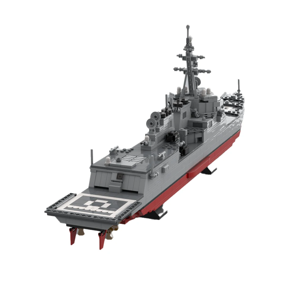 Arleigh Burke Class Destroyer Model Toy Ship MOC WWII Navy Cruiser Warship Building Blocks Bricks Children's Puzzle Gift