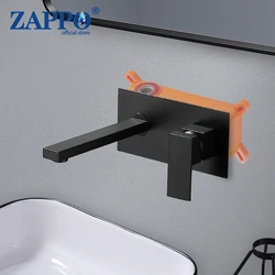 ZAPPO Matte Black Bathroom Faucet Single Handle Bathroom Sink Faucet Basin Lavatory Faucet Mixer Tap Solid Brass Rough-in Valve