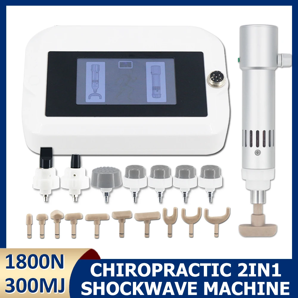 

300MJ Shockwave Therapy Machine For Sports Injury Knee Joint Pain Muscle Relax 1800N Electric Chiropractic Correction Gun