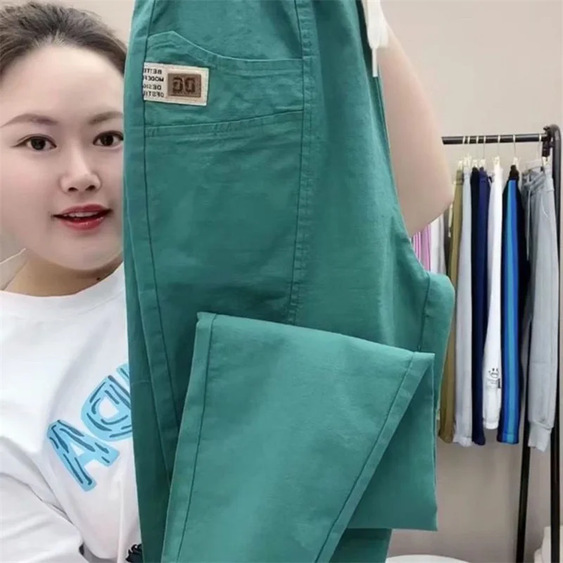 Spring Summer Women's Harem Pants High Waist Straight Casual All-match Pants Women Fashion Loose Cotton linen Trousers Female