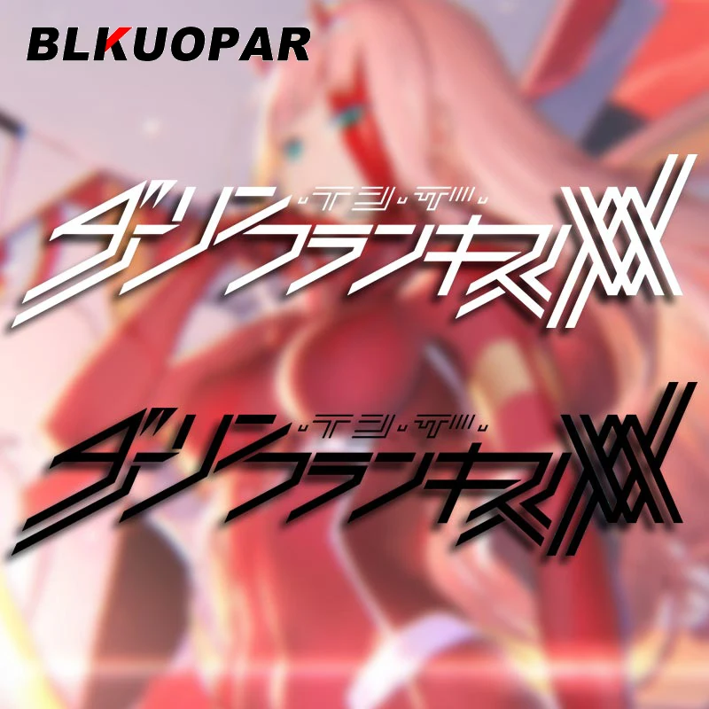 BLKUOPAR Hot Anime Darling In The Franxx Logo Car Stickers Personality Sunscreen Decal Refrigerator Motorcycle RV Car Styling