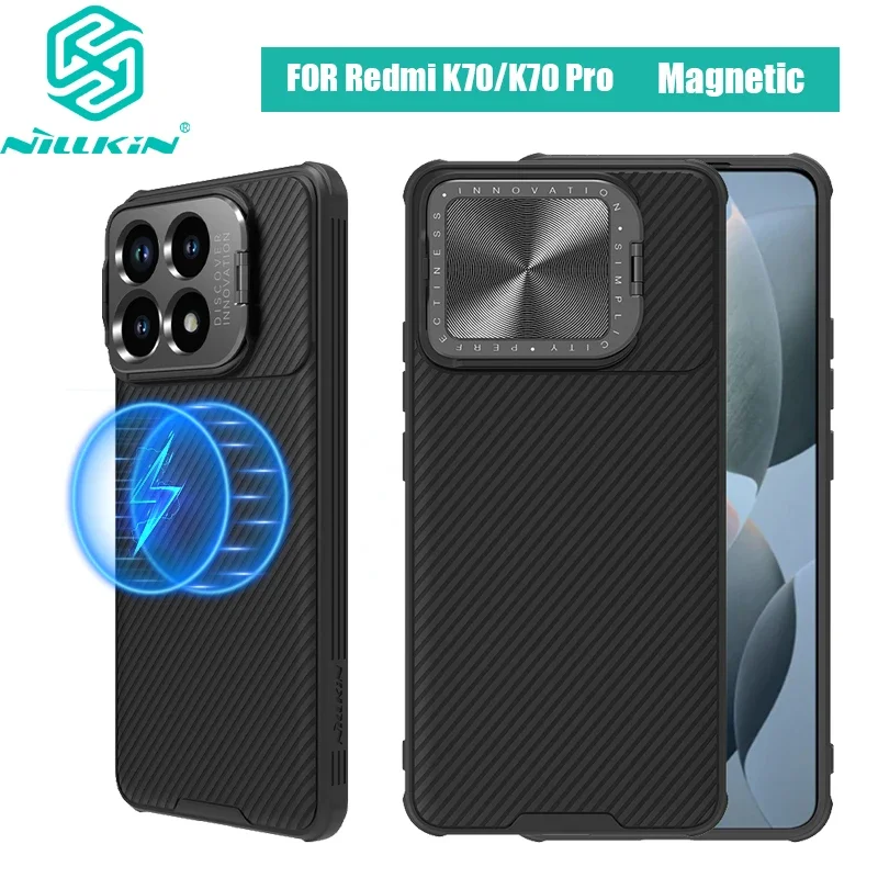 

For Xiaomi Redmi K70 Pro Magnetic Case NILLKIN CamShield Prop Precision Hole/Full Coverage Lens Holder Phone Cover For Redmi K70