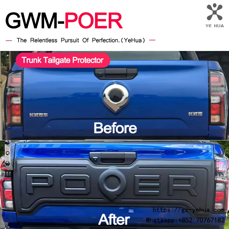 Rear Trunk Panel For Great Wall Poer Gwm Poer 2019-2023 Pick UP Car Strip Decals Sticker of Tailgate Modifier Parts Accessories