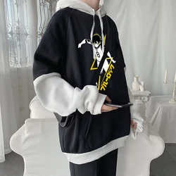 Anime Blue Lock Meguru Bachira Hoodies Patchwork Soccer Manga Printed Streetwear Oversized Fall Winter Warm Men Women Sweatshirt