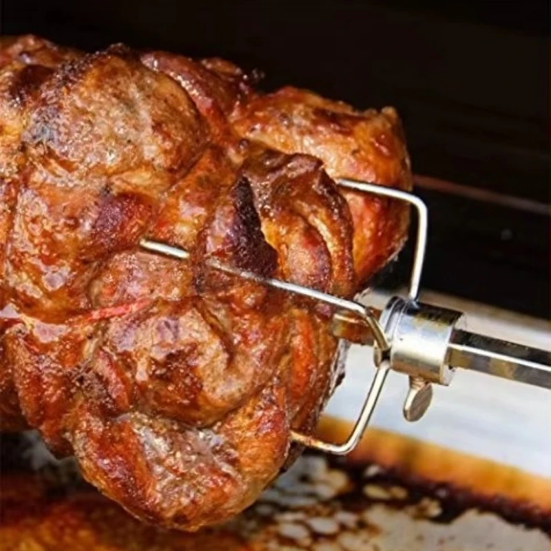 Stainless Steel Barbecue Shop Motor and Barbecue Fork Set Metal Chicken Barbecue Accessories