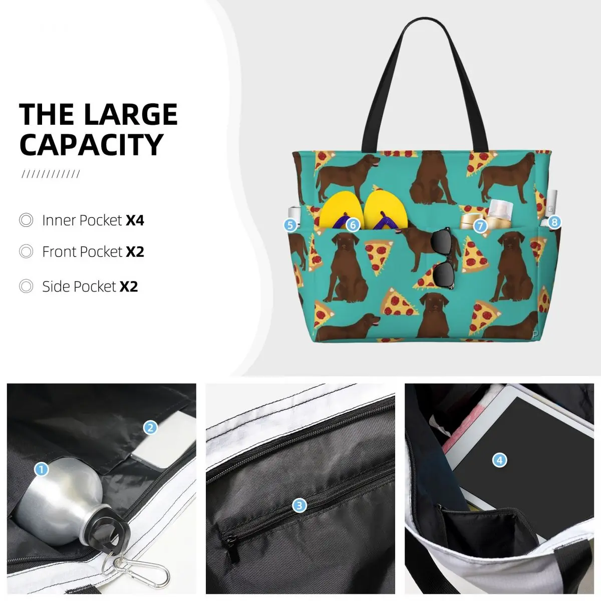 Lab Labrador tas Travel, tas Tote Bag trendi praktis hadiah tas bahu pola Multi gaya