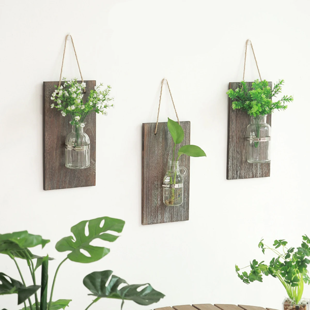

Rural Retro Wall Decoration Pendant Flower Pot Hanging Wooden Vintage Container