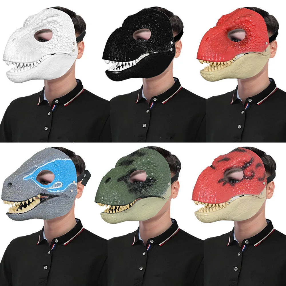 Dino-Maske mit Beweglichem Kiefer Pelzige Dinosaurier-Maske mit Offenem Mund Latex Horror Dinosaurier-Kopfbedeckung Halloween-Party-Kostüm-Maske – Detail 8