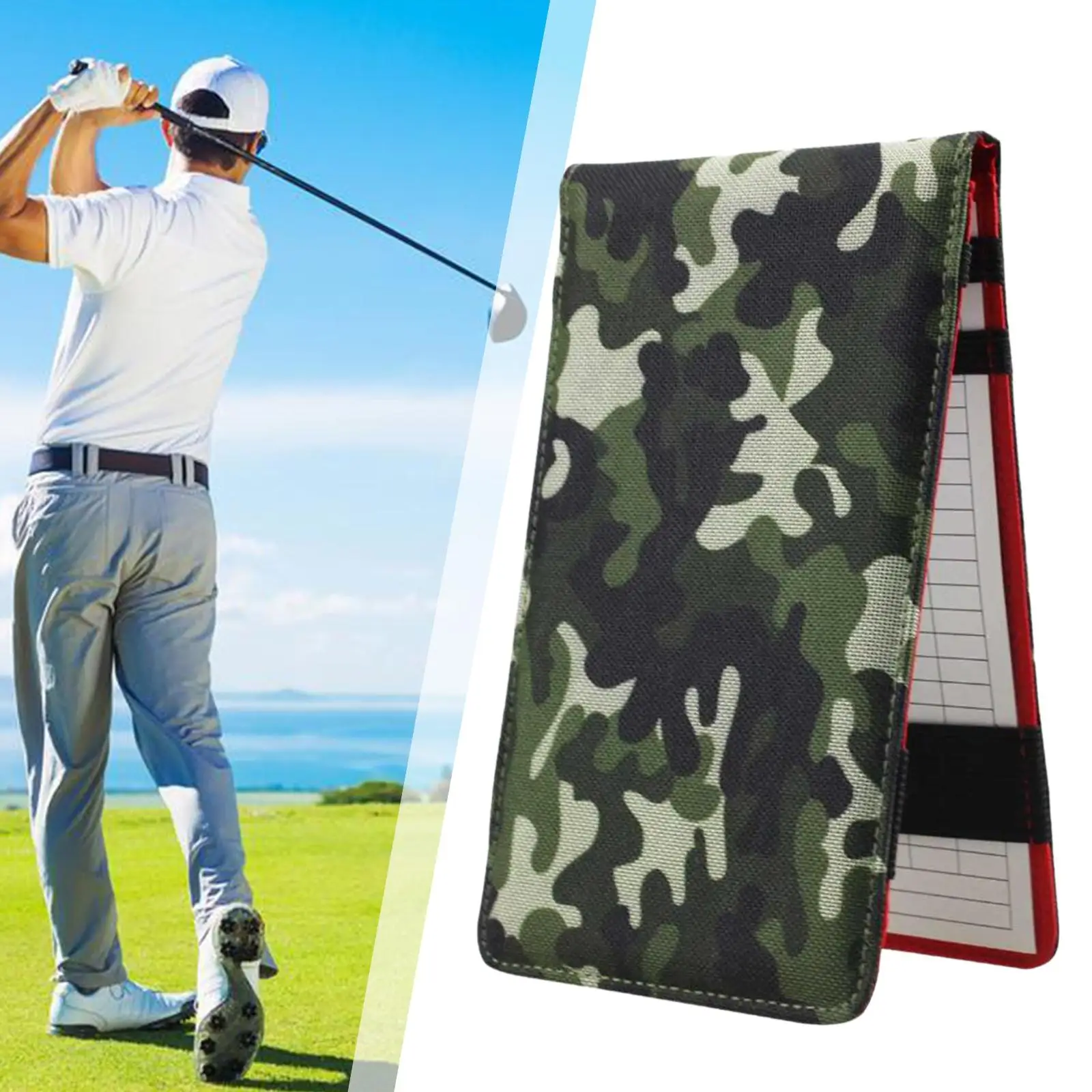 Buku kartu skor Golf, pemegang kartu Skor Golf dengan pensil Loop Notebook buku Golf Yardage aksesoris Golf untuk skor permainan