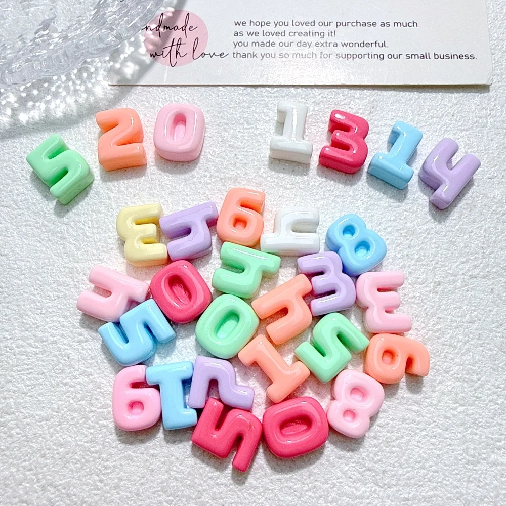 50/100Pc Mini Glossy Arabic Number Resin Nail Charms Chic DIY Nail Art Accessories for a Creative and Eye-Catching Manicure Look