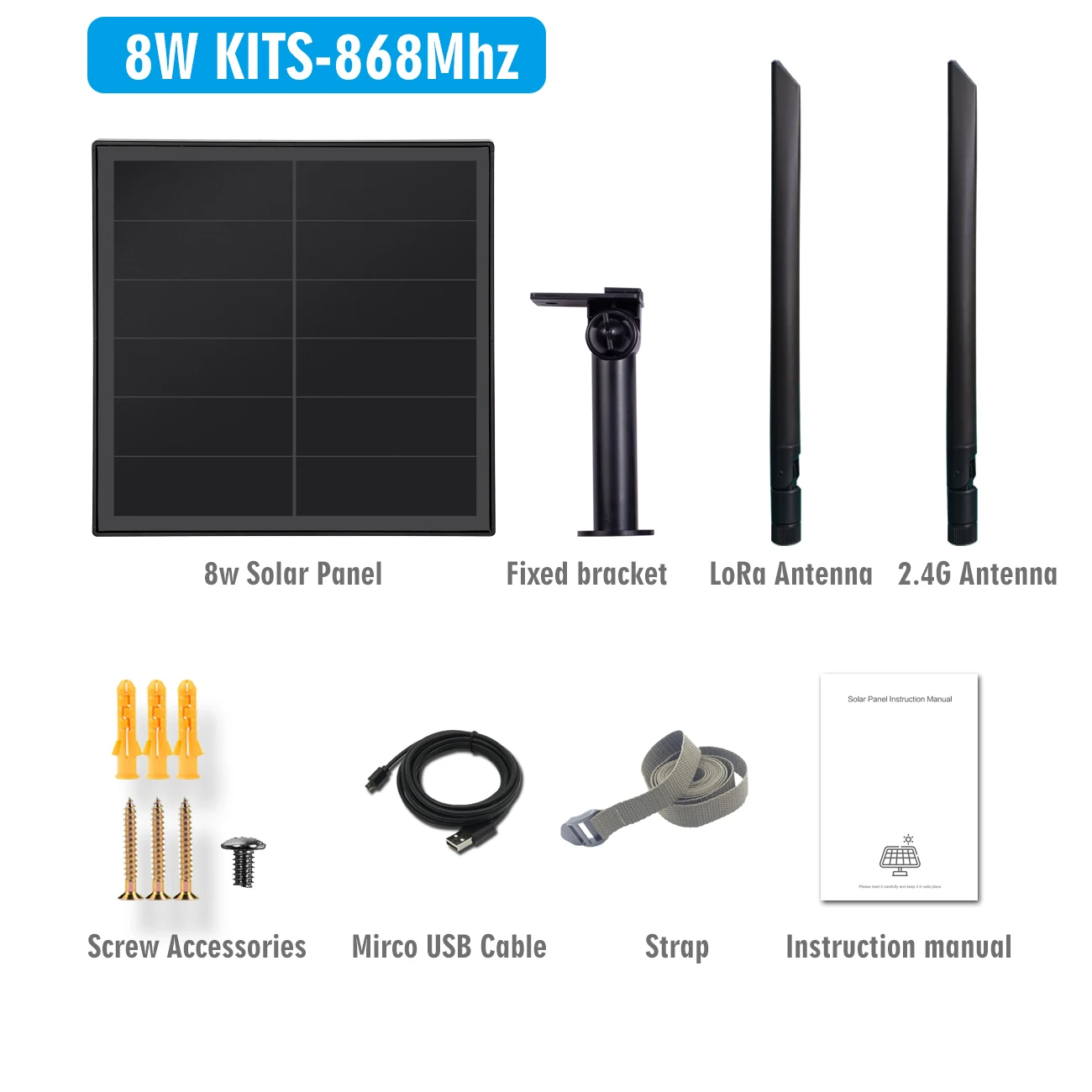 Meshtastic Solar LoRa Node 868MHz 8W zonnepaneel IP67 waterdicht 18650 batterij voor Heltec V3/V4/T114 RAK4630 Arduino Nrf52840
