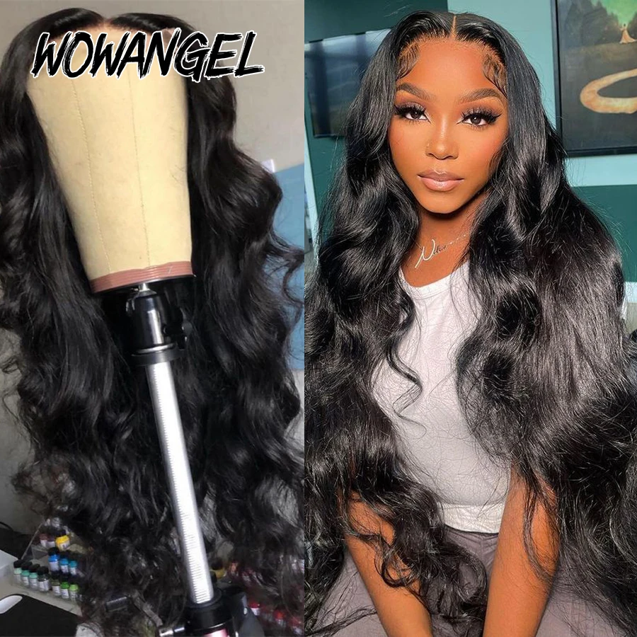 Wow Angel 5x5 HD Lace Closure Wigs Glueless Real HD Lace Wigs Ready to Wear Wigs Deep Part Melt Skins Body Wave Human Hair Wigs