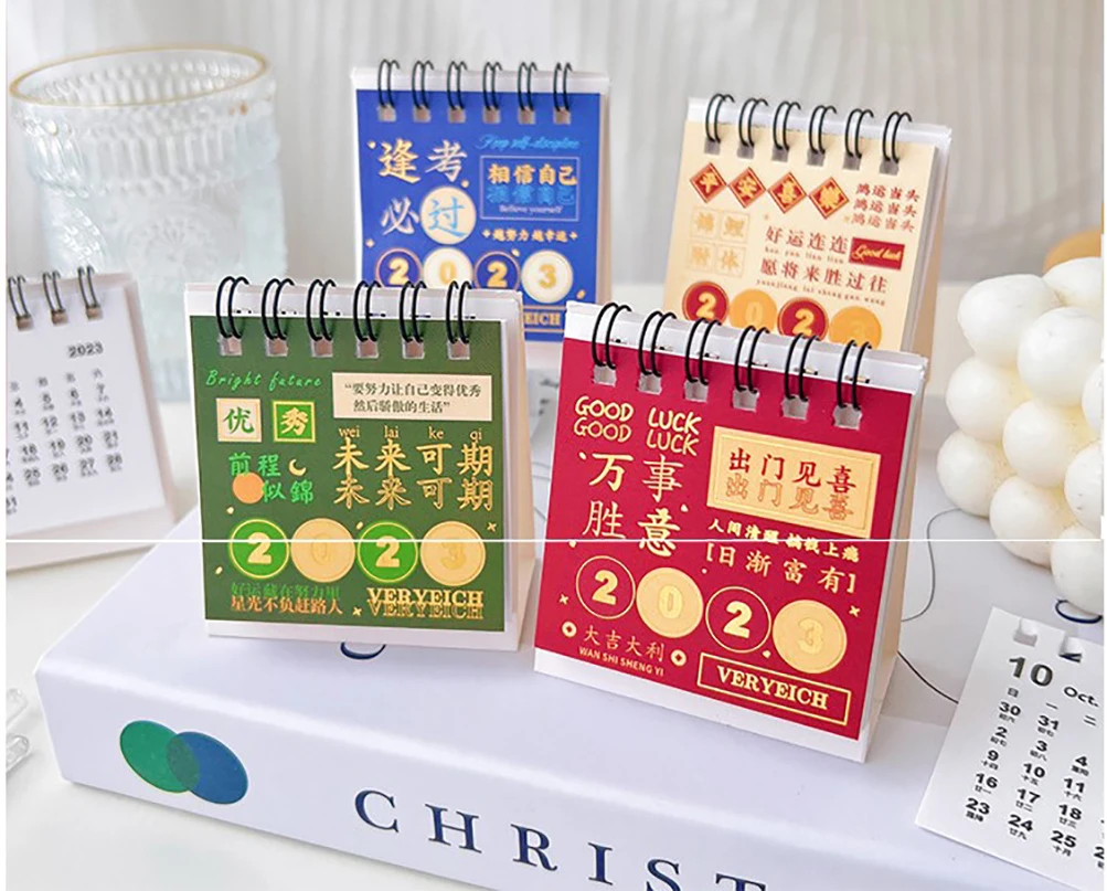 2023  Year Creative Calendar Mini Calendar Simple Table Decoration New Year Calendar Week Calendar Mini Office Table Calendar