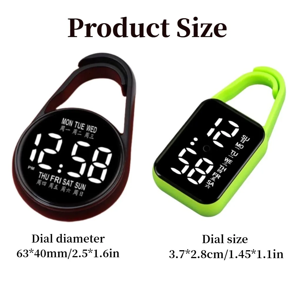 ساعة جيب معلقة، ساعة معلقة إلكترونية LED، ساعة جيب إلكترونية رقمية بإضاءة ليلية #4
