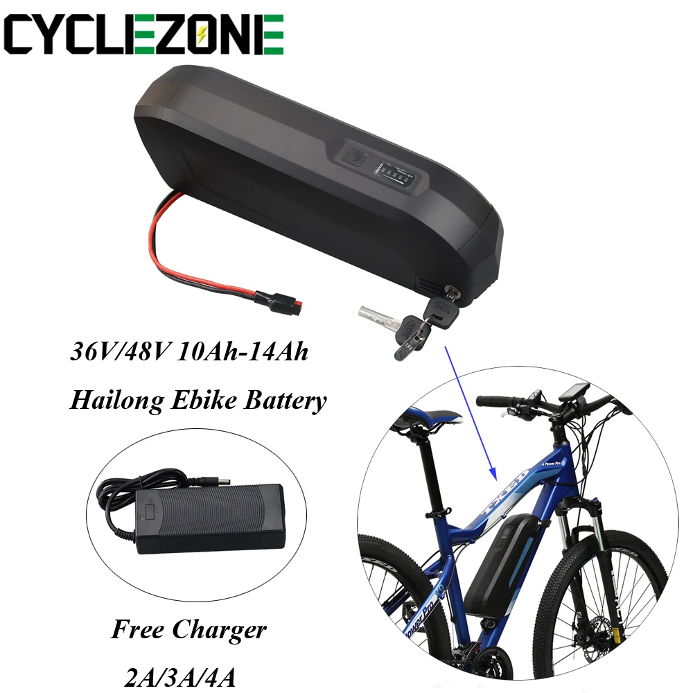 

Hailong 36V 10Ah 10.4Ah Ebike Bicycle Li-ion Battery 36V 13Ah 14Ah 48V 250W 500W Side Release Electric Bike Lithium Battery