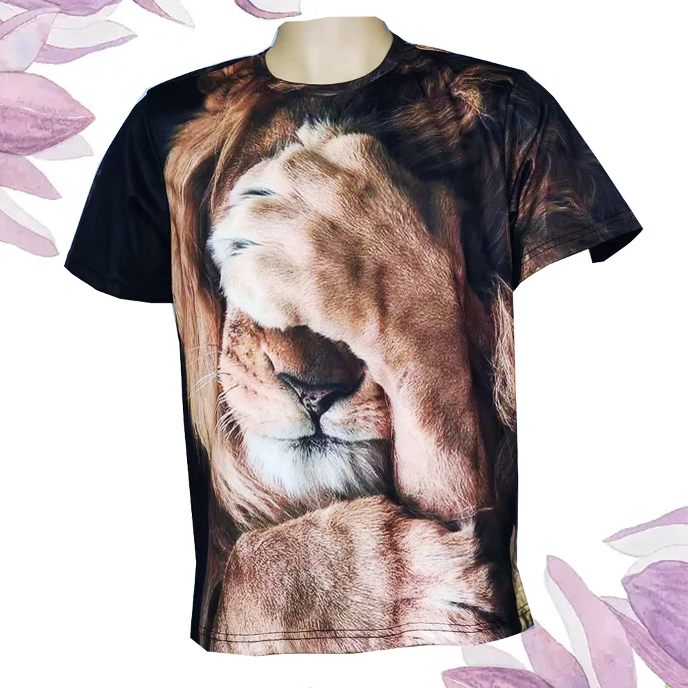 HDDHDHH Brand Summer Hawaiian style Tee 3D animal print T-shirt for men's round neck short sleeved top, vacation casual shirt