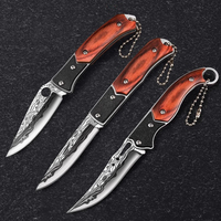 Damascus fruit knife, household stainless steel multifunctional portable folding knife, sharp and high hardness outdoor knife