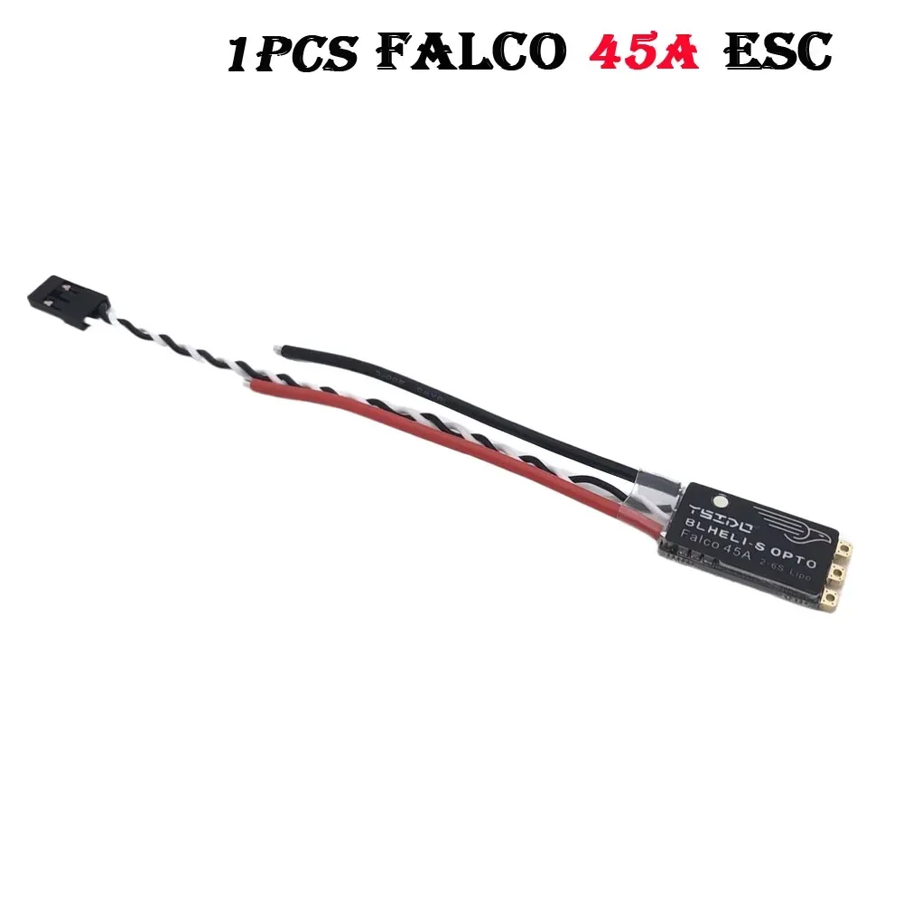 For Falco 35A 45A BLHeli_S ESC 2-6S Lipo Brushless Electronic Controller with LED Light Support DSHOT125/300/600 for Drone