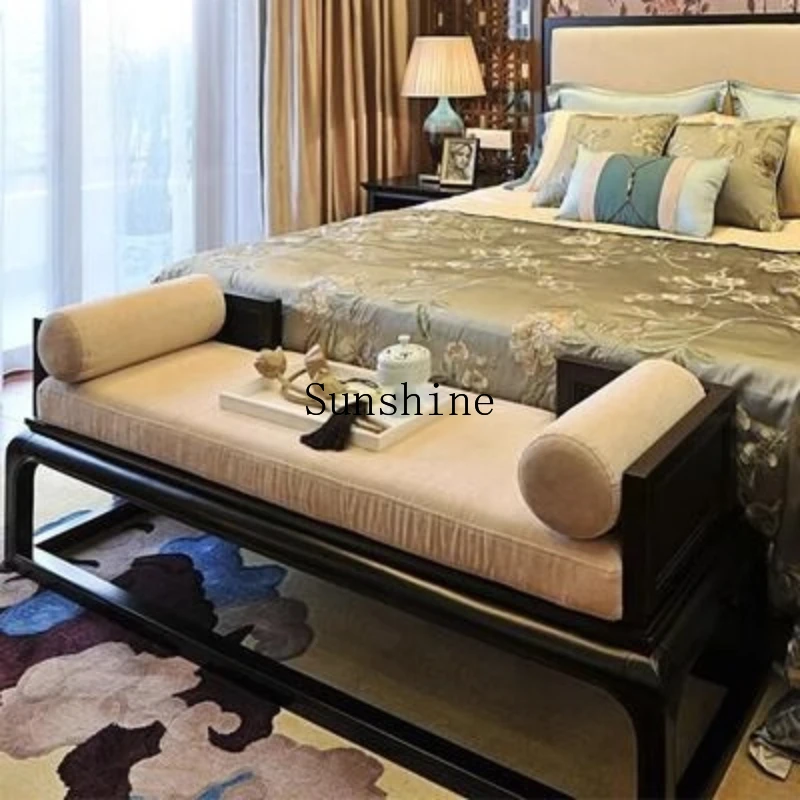 

New Chinese solid wood shoe changing stool bedroom bedside footstool