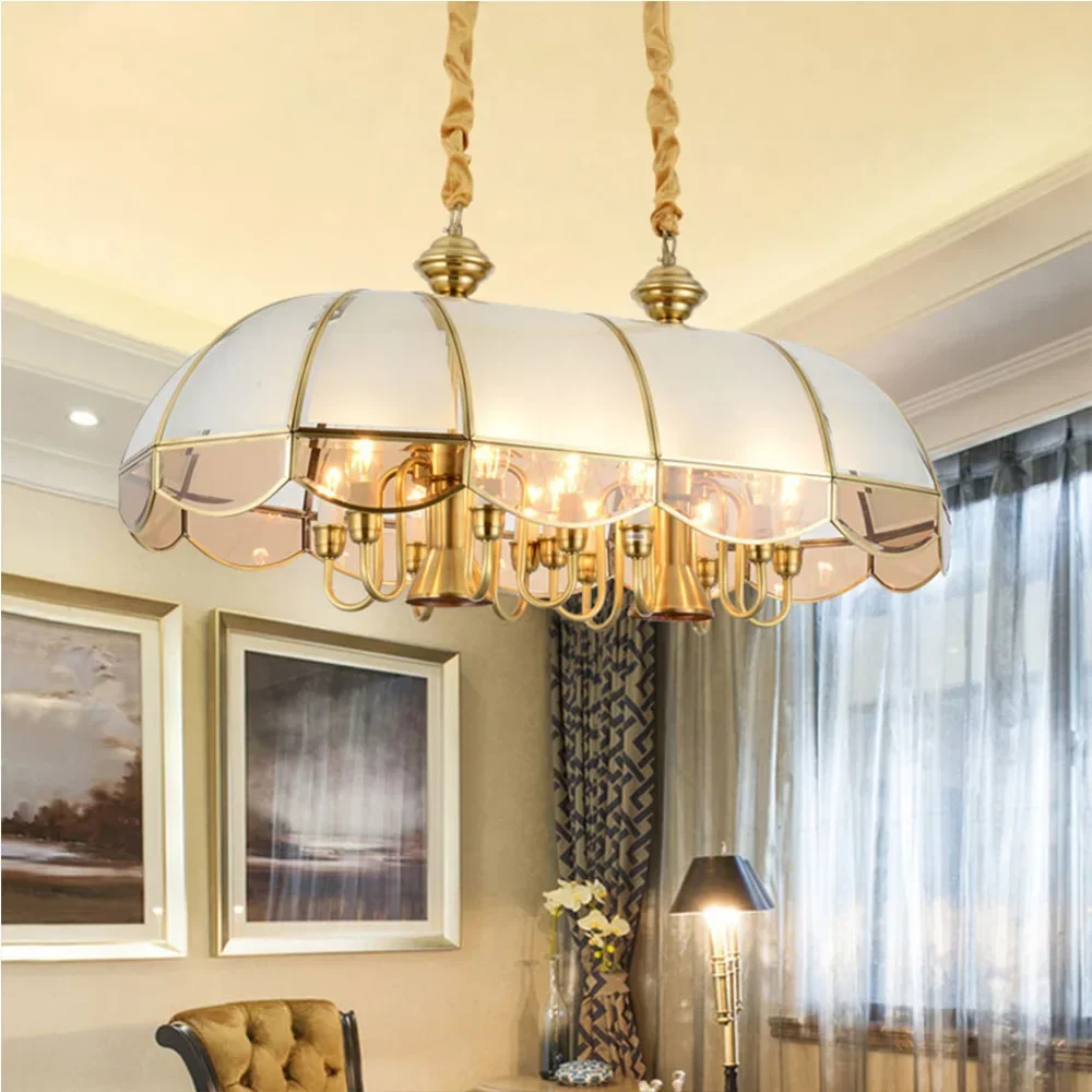 Copper Double Chain Led Pendant Lights Luminarias Edison Vintage Light Vintage Candle Light Luminaria