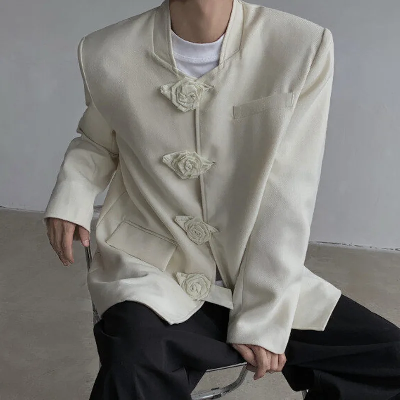 HKSH Spring Autumn New Women Blazer Stand Collar Single Breasted Chinese Style High-End Fashion Jacket Temperament Coats HK13461