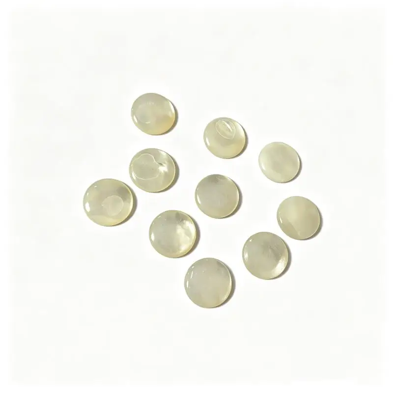 5pcs 2-16mm White Mother-of-Pearl Round Cabochon Beads No Hole Polished Flat Back for Necklace Pendant
