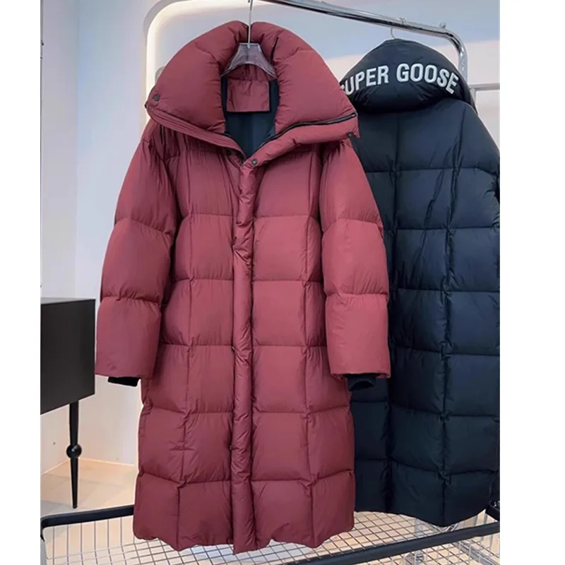 Korean version Women's Super Thicken White goose down Jacket 2024 New Winter letter Long Down Coats Female Warm Parka Overcoat