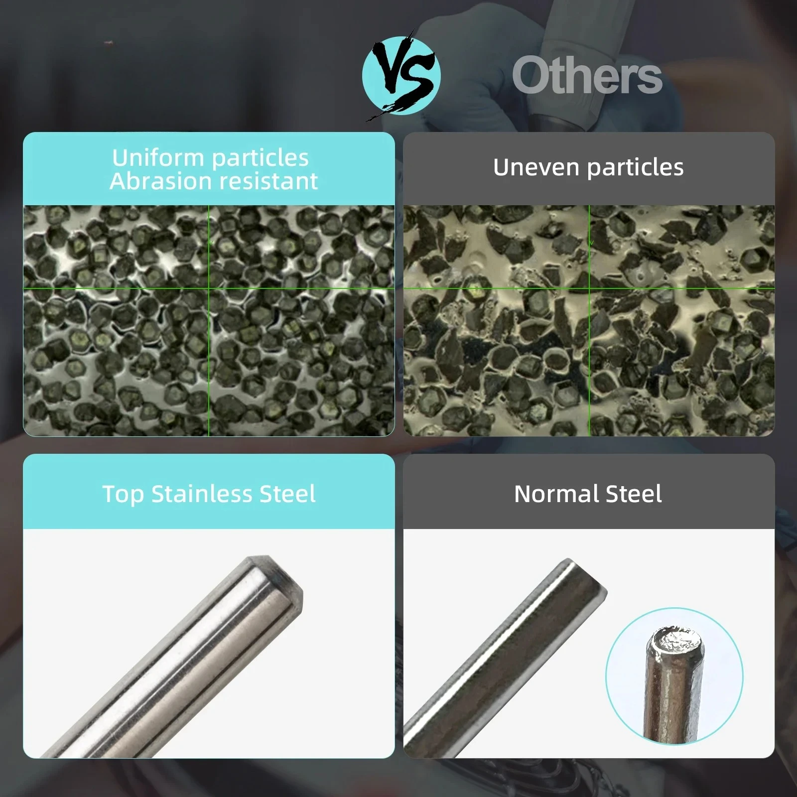 5mm 대형 테이퍼드 배럴 큐티클 클린 네일 드릴 비트, 티타늄 러시안 다이아몬드 네일 비트 네일 클리너 액세서리 도구