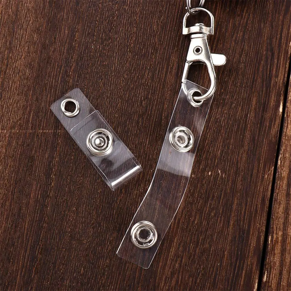 High Quality Retractable Transparent PVC Clear Name Card Keychains Card Holder Lanyard Card Holder Buckle ID Card Holder
