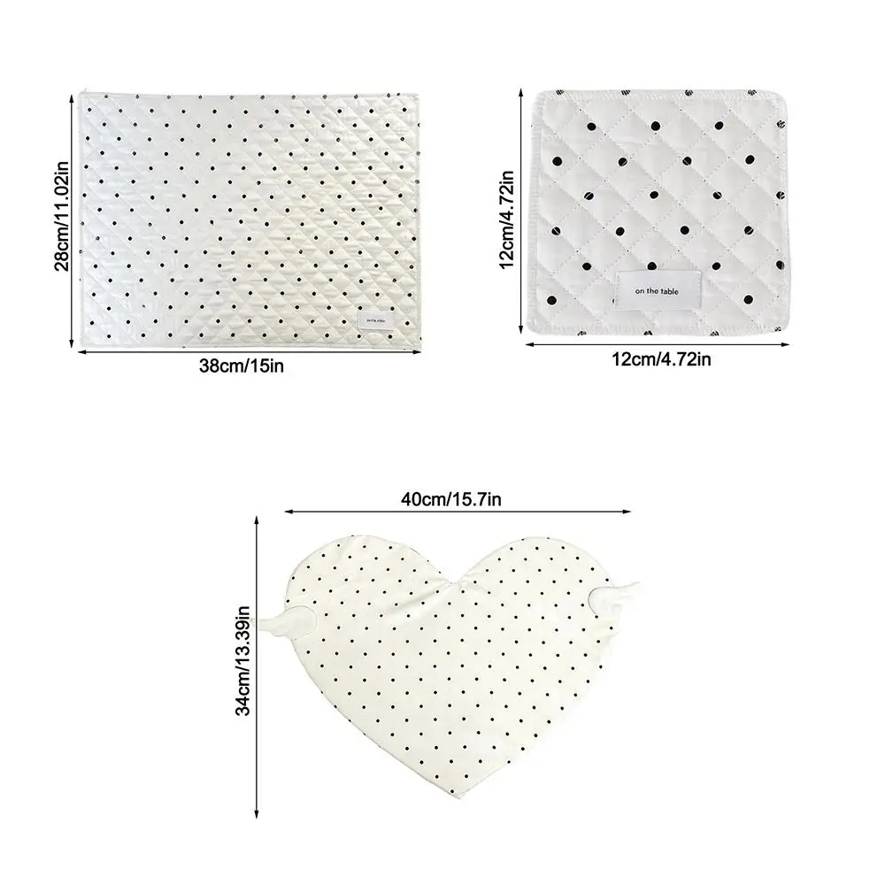 New Cotton Heart Shaped Placemat Quilted Insulated Quilted Table Mat Cup Mat Photography Props