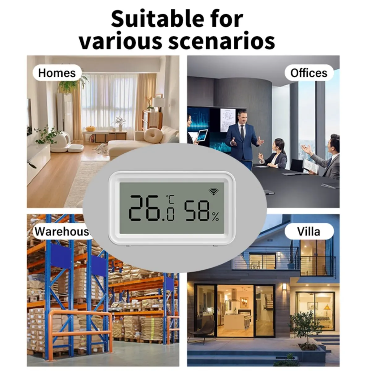 (PQWN) Tuya Zigbee Temperature Humidity Sensor Thermomete Hygrometer Home Automation APP for Alexa Google Assistant