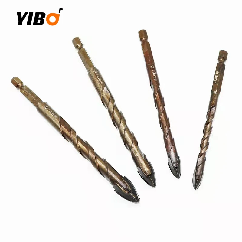 3/4/5/6/8/10/12mm Cross Hex Tile Bits Ceramic Glass Concrete Hole Saw Alloy Triangle Drill
