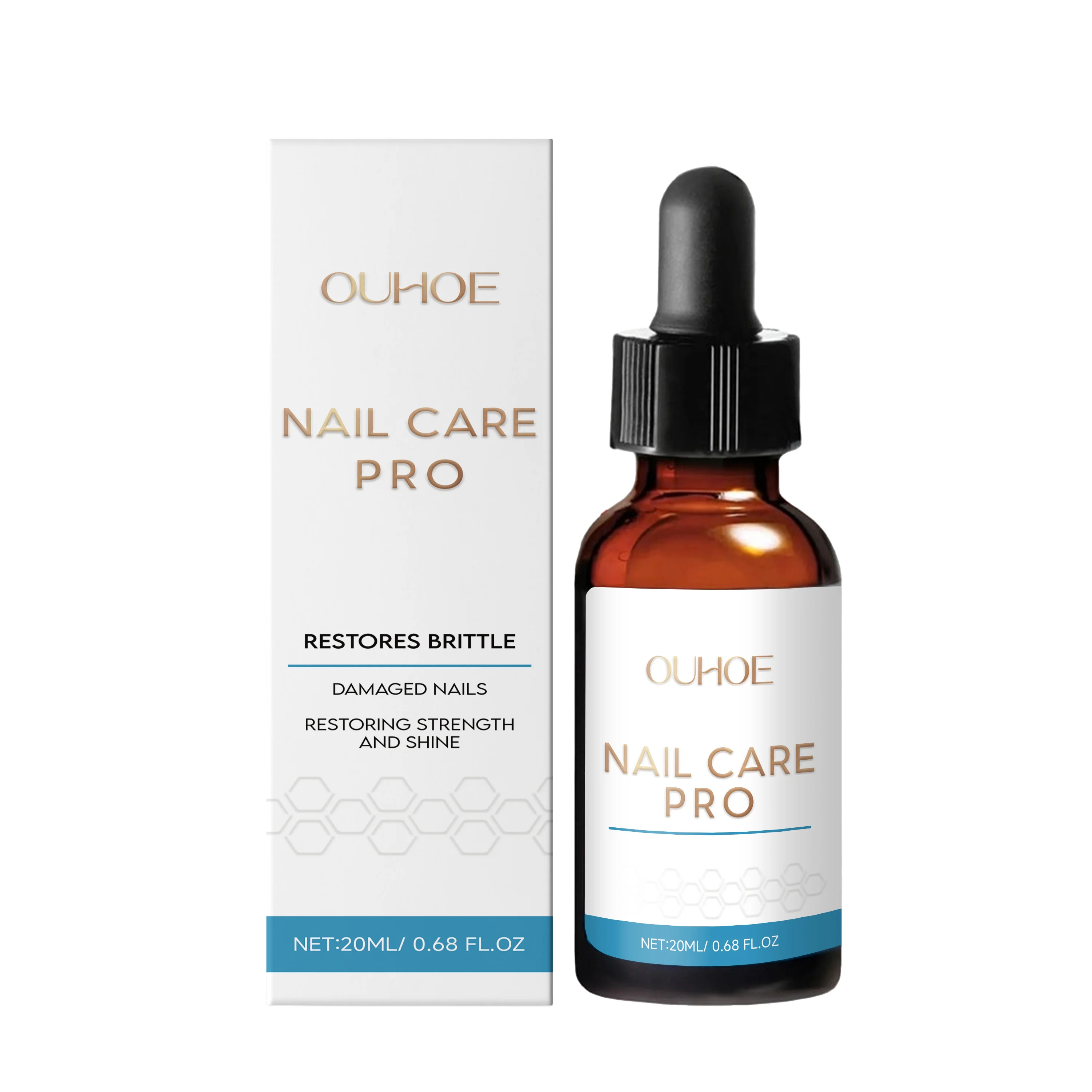 10ML OUHOE 균열 방지 매니큐어, 연약한 네일 표면을 밝게하고 영양을 공급, 에센스 오일 네일 케어