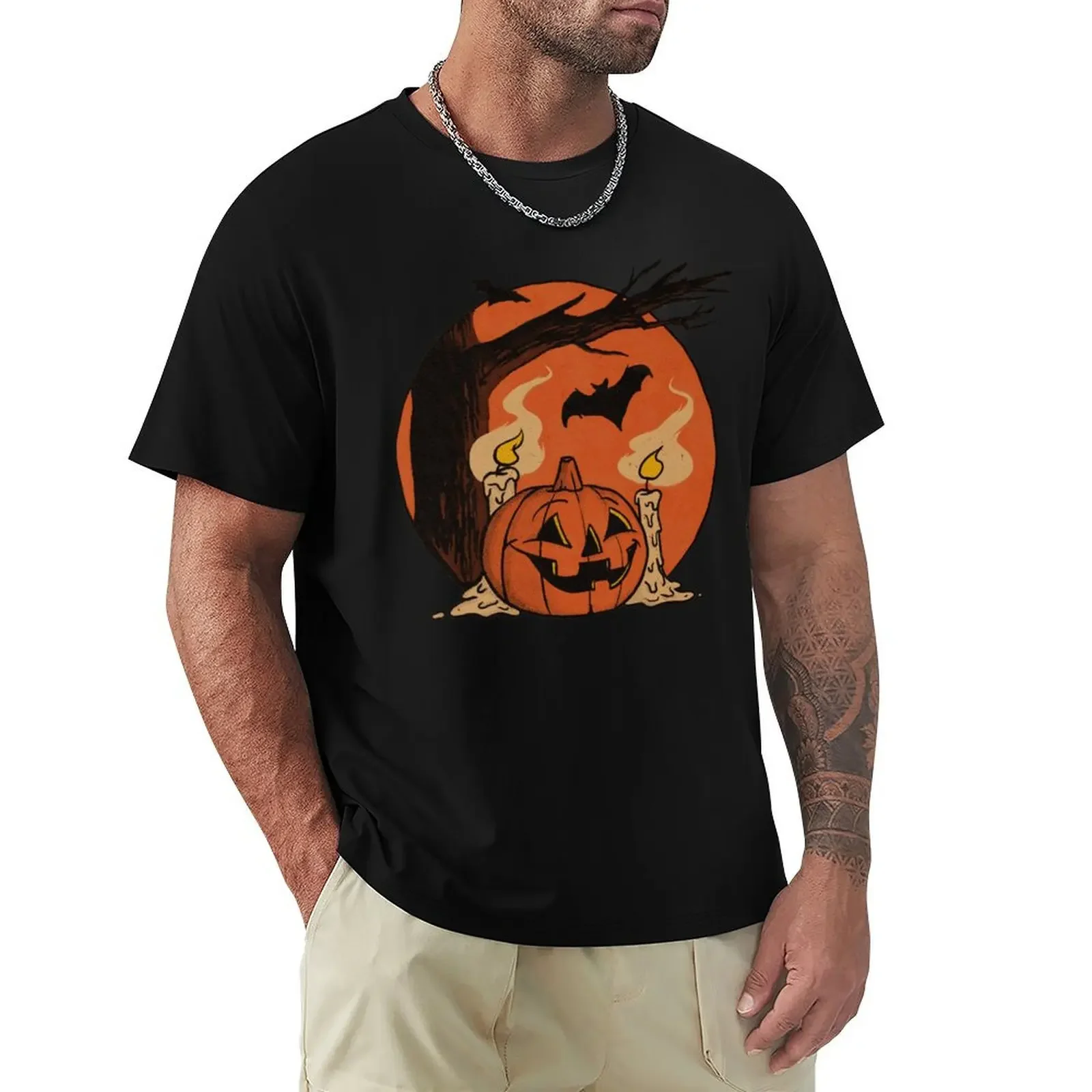 T-shirt de scène de Aliments vintage pour hommes, chemises d'anime, chemises de PO gy, graphique et scopique, Halloween