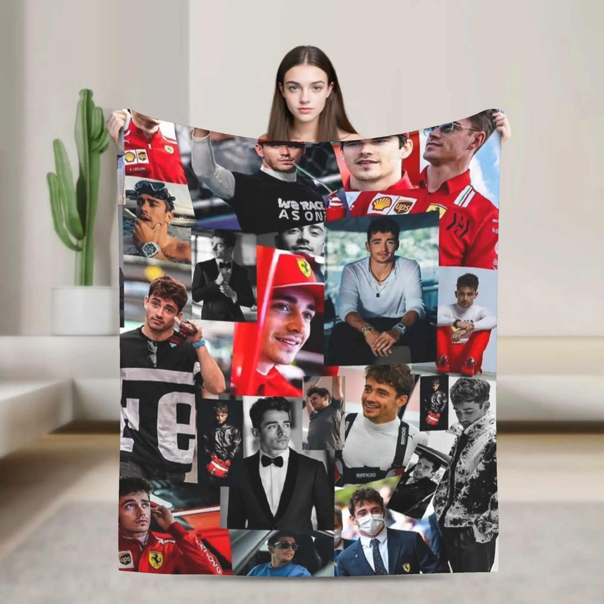 モト・チャールズ・モーターサイクル・レーシング16ブランケット・シャルル・ルクレール・ファジー・オーサム・ウォーム・スローブランケット・寝具・ラウンジ・サマー用