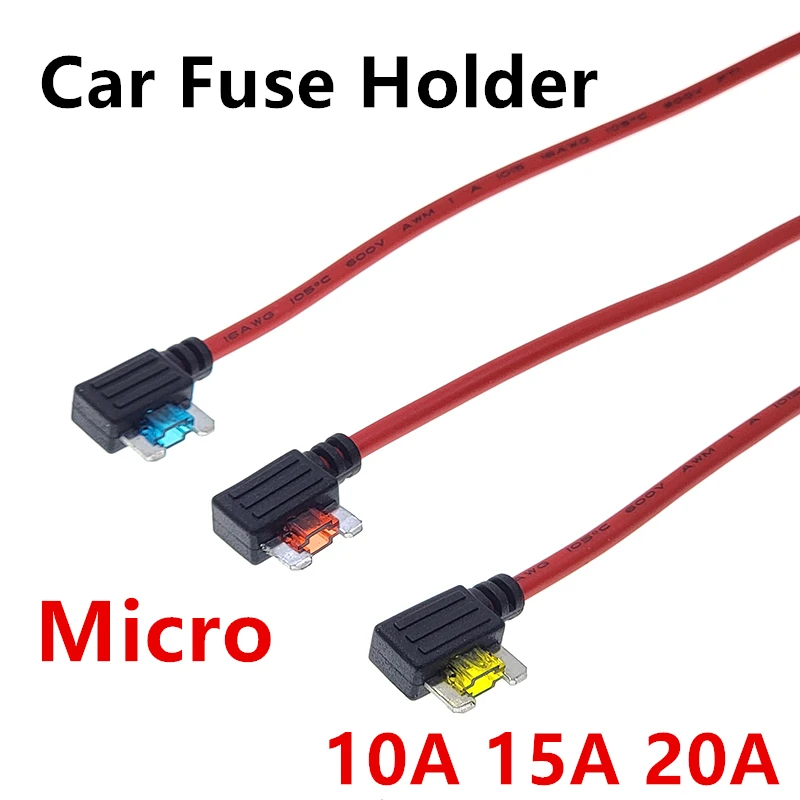 

12V 5A 10A 15A 20A Car Fuse Holder Add-a-circuit TAP Adapter Micro Fuse Extension Cord ATM APM Blade Micro Simple Safety Device