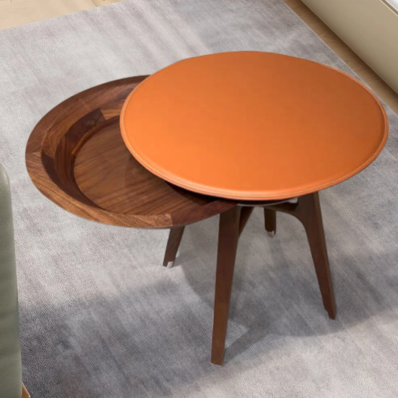 

LTT Italian light luxury solid wood edge few living room multi-functional sofa small side table bedroom bedside table