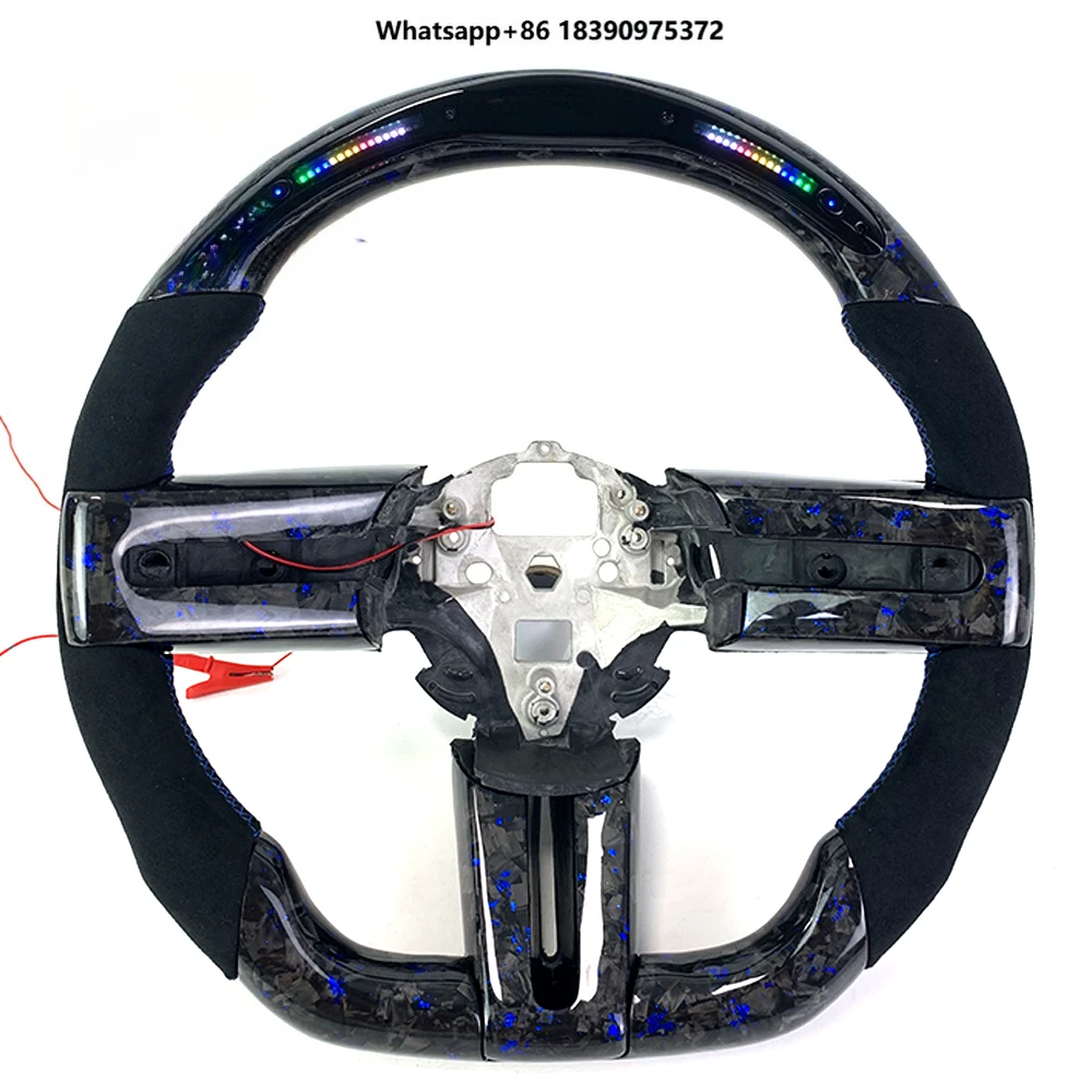 Custom Forged Carbon Fiber D-Shape Racing Sports Style Steering Wheel Compatible with 2010-2014 for