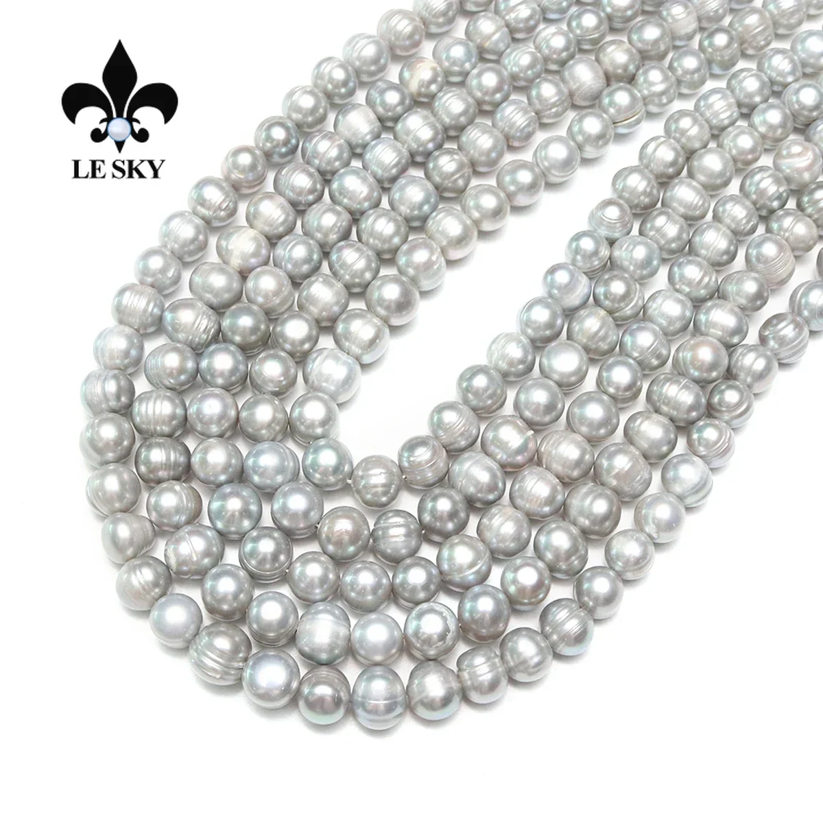 

15'' Natural Gray Pearl Beads Nearround Loose Pearls Beaded For Jewelry Making DIY Bracelet Necklace Accessories 10-11mm