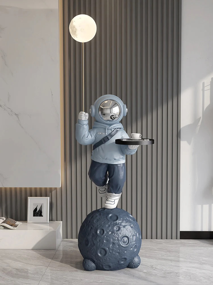 Resin Astronaut Sculpture for Home Decor,Raise the Lamp,Large Floor Decoration,Living Room, TV Cabinet,Side Statue,Ornament,1.3m