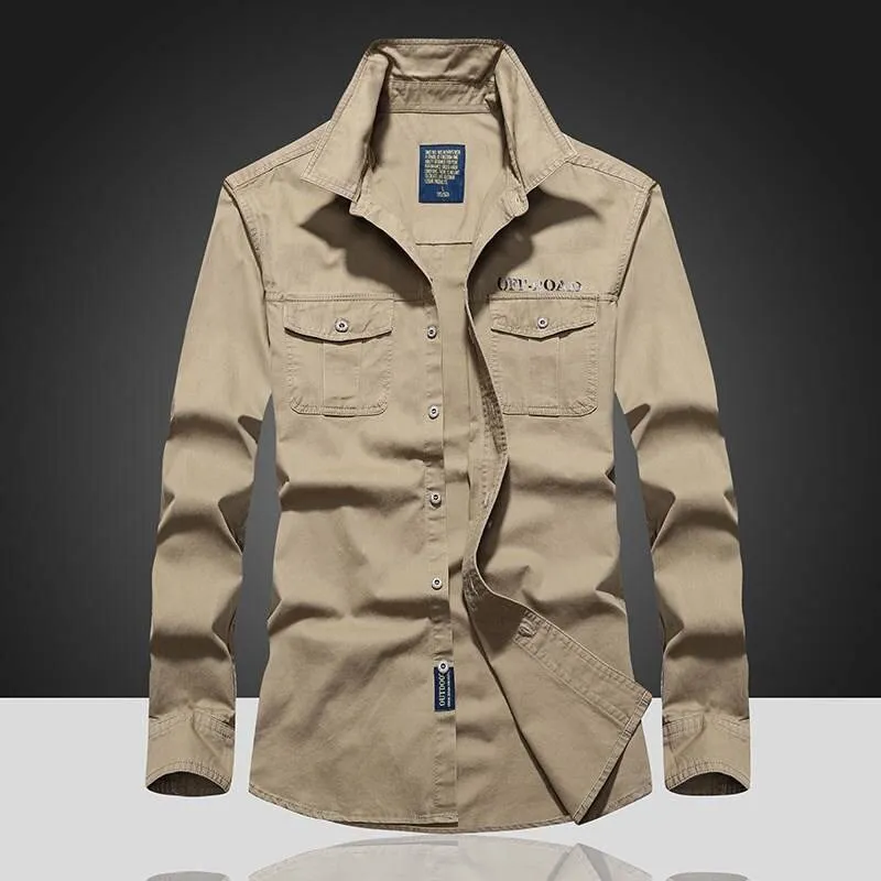 

Autumn Men's Cotton Long Sleeve Shirt Large Size Spring Thickened PU Leather Fabric Loose Fit CleanFit Style Pure Color Design