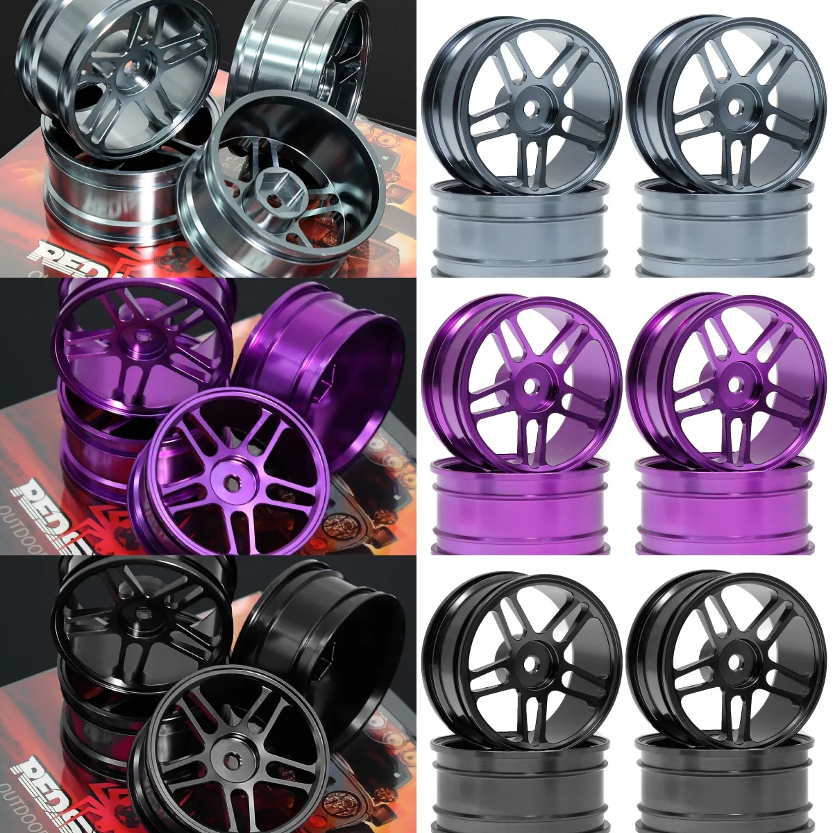 

RS Red Spider 1/10 HSP 94122 94123 D4 TT02 Ступица колеса из алюминиевого сплава с имитацией дрейфа YX03